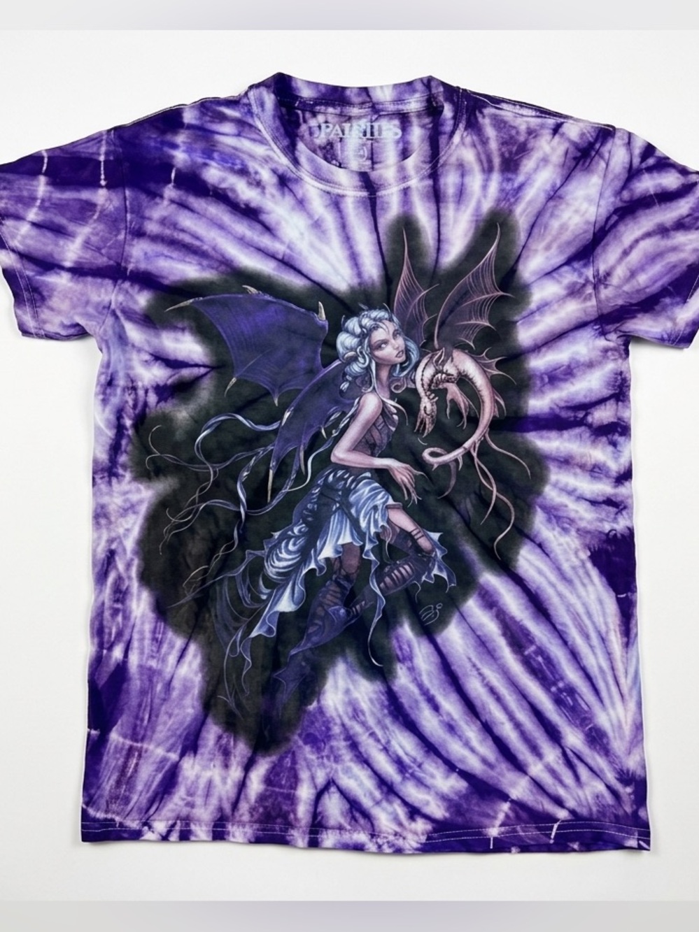 Tie-Dye Purple Fairy & Dragon Graphic Tee